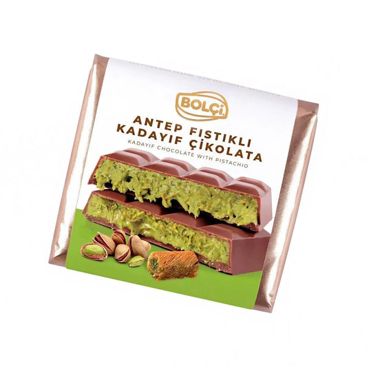 Chocolat de Dubaï avec crème de pistache et  Kunafa – Bolci 100 g